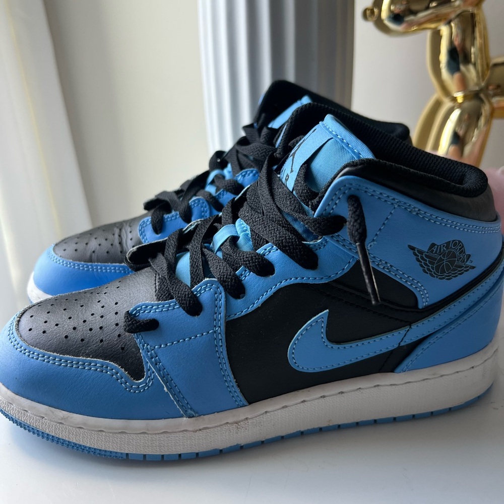 Nike Air Jordan Black and Blue High Tops